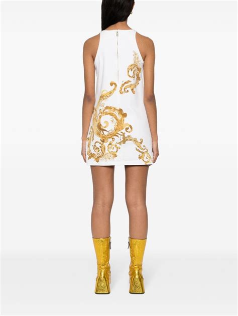 versace jeans couture short dress|Versace Jeans Couture watercolor dress.